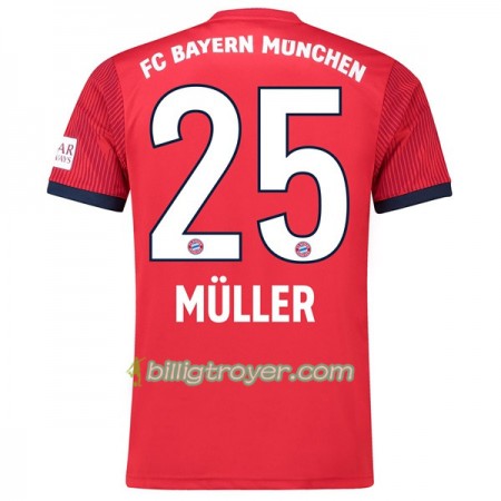 Billige Fotballdrakter FC Bayern München Muller 25 Hjemmedraktsett 2018/19 Kortermet